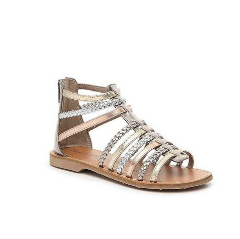 Girls Metallic Gladiator Sandals SZ 2